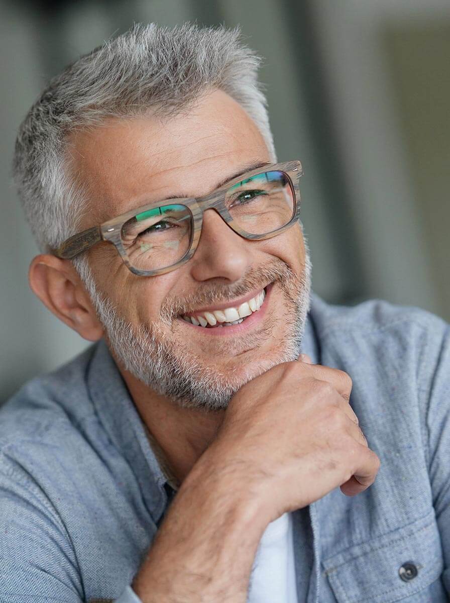 Man With Glasses Smiling